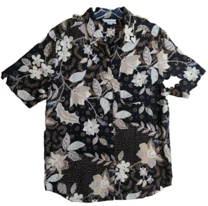 Vintage Alfred Dunner Button Up Shirt Women’s 12 Floral Short Sleeve Made in USA - Picture 1 of 6
