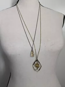 Anton Heunis Gold Silver Tone Chains Star And Butterfly Lucite Pendants Necklace - Picture 1 of 9