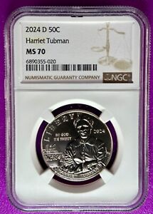 2024 D 50c Harriet Tubman Commemorative Half Dolar NGC MS70 (020)