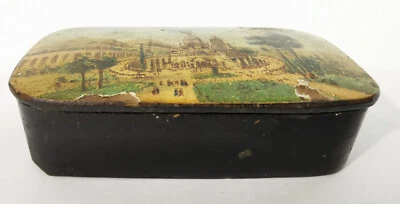 ANCIENNE BOITE A TIMBRES EN CARTON BOUILLI NAPOLÉON 3 - LOURDES - Photo 1/4