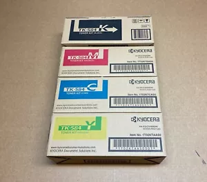 SET Kyocera Genuine TK584K TK584C TK584M TK584Y Toners For FSC5150DN P6021CDN - Picture 1 of 4