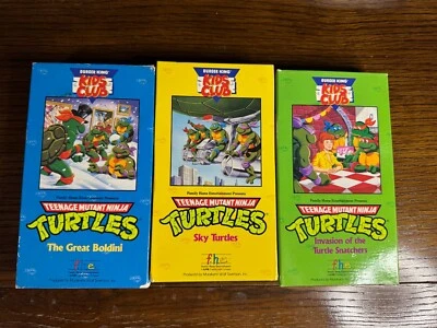 TMNT 3 VHS Lot Burger King Kids Club Teenage Mutant Ninja Turtles - 1990! Foto 1 de 4