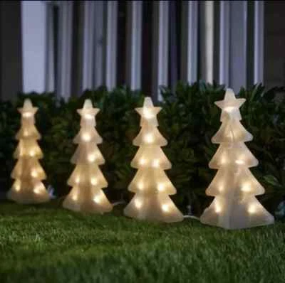 GE Staybright Random Sparkle 4 ct. LED Christmas Tree Pathway Markers Warm White - Image 1 of 4