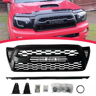 Front Bumper Upper Grille Mesh Grill For 2005 2006-2011 Tacoma Matte Black Foto 1 de 4