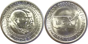 1953-S 50C Washington Carver Commemorative Silver Half Dollar Uncirculated - Picture 1 of 3