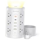 Power Strip Tower with Night Light, PD 20W Surge Protector Power 10FT White