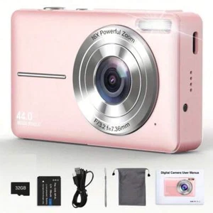 44MP 1080P FHD 16X Zoom Point-and-Shoot Digital Camera w/32GB Card for Kids/Teen - Picture 1 of 6