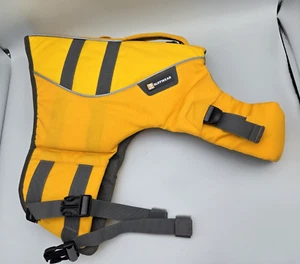 Ruffwear Dog Float Coat Life Jacket Vest Harness Size Medium Yellow Good Cond - Picture 1 of 16