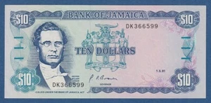 JAMAICA -- 10 DOLLARS ( 1.5.1991 ) -- SC- / aUNC -- SIGNATURE 10 -- PICK 71d . - Imagen 1 de 2