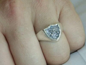 Herren Katholiken Orthodox Siegelring Sterlingsilber Ring Heiliger Georg 925 Schild Wappen - Bild 1 von 4