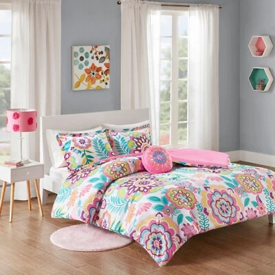 Mi Zone Floral Pink Comforter Set Ultra-Soft Lightweight Twin/Full/Queen Size - Image 1 of 4