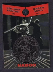 STAR WARS CHROME PERSPECTIVES SILVER MEDALLION OBI-WAN KENOBI vs DARTH MAUL - Picture 1 of 1