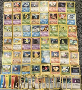 Pokemon Base Set Complete 70 Cards Common/Uncommon LP/NM - Picture 1 of 3