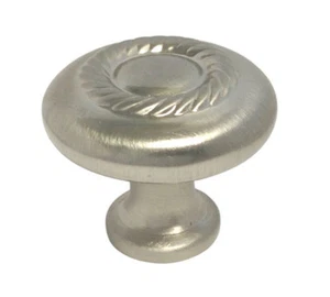 Satin Nickel Rope Kitchen Cabinet Drawer Knobs Brushed Nickel 1 1/4" - Picture 1 of 2