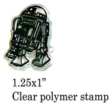 P54 R2D2 clear un mounted rubber stamp