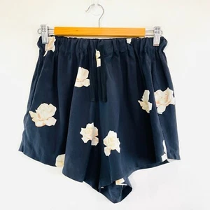 Assembly Label Size 6 XXS Black Floral Silk Shorts Designer - Picture 1 of 11