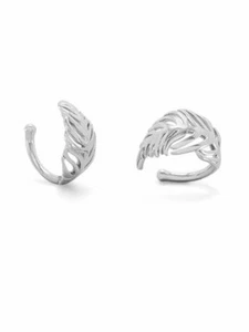 Orejas de diseño de pluma pulida plata esterlina - Imagen 1 de 1