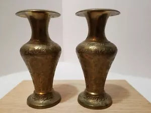 VINTAGE SCHÖNES 2ER SET MESSING KERZENSTÄNDER HERGESTELLT IN INDIEN - JE 5 ZOLL MESSEN - Bild 1 von 7