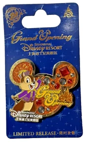DISNEY - Grand Opening of Shanghai Resort Jeweled Pin - Featuring Chip - LE - Picture 1 of 2
