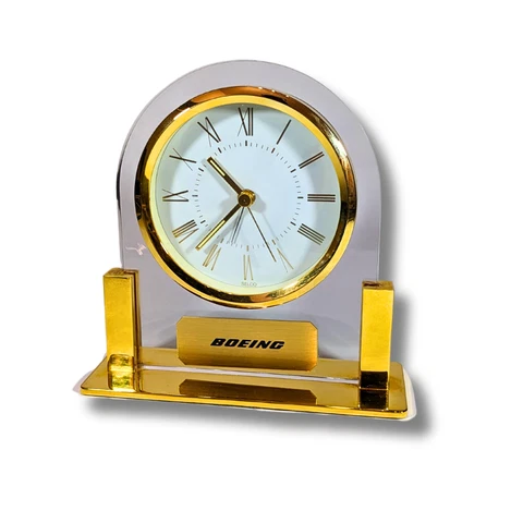 BOEING Shelf Mantle Clock, Quartz Movement Brass & glass Cover