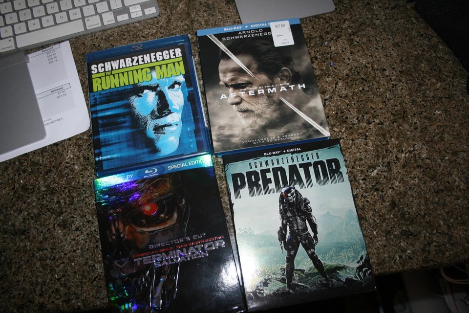 BLU RAY 4 LOT SCHWARZENEGGER TERMINATOR SLIPCOVER OOP AFTERMATH PREDATOR  - Image 1 of 1