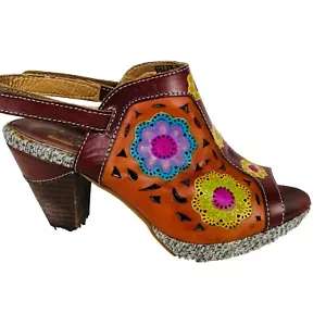 Spring Step L'Artiste Belen Slingback Sandals Women's 7.5 Leather Shoes - Picture 1 of 12