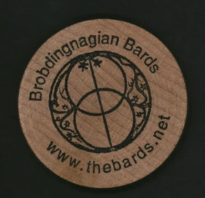 Brobdingnagian Bards Wooden Nickel Promotional Item Irish Celtic Folk Music - Picture 1 of 2