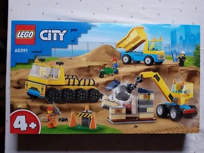 LEGO 60391 City Construction Trucks and Wrecking Ball Crane Building Kit 235 Pcs - Image 1 of 4