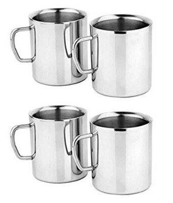 Tazas de café de acero inoxidable de doble pared (juego de 4, 250 ml) EE. UU. Foto 1 de 3