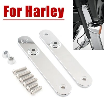 Soporte de reubicación de señal de giro delantera cromado para Harley Electra Road Glide 97-13 Foto 1 de 4