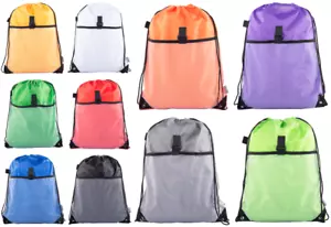 (100 Beutel) Mato & Hash Kordelzug Cinch Bag Rucksack mit Netztasche BULK - Bild 1 von 42