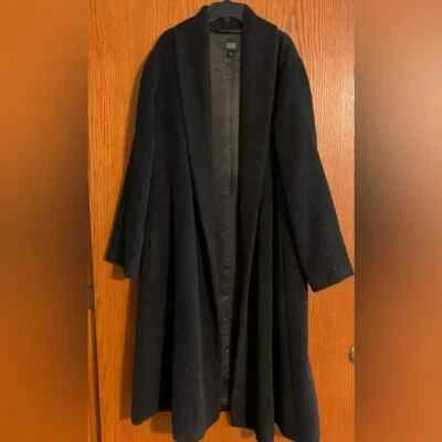 Eileen Fisher L Large baby alpaca wool full length open front coat jacket gray - Image 1 of 4