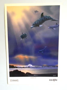SCHIM SCHIMMEL Dolphin Flight 🐬POSTER PRINT on Paper 36 X 24 ANIMAL SURREALISM - Picture 1 of 9