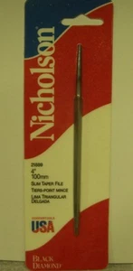 Nicholson 21889 4" lima cónica delgada EE. UU. sierra afilado triángulo diamante negro - Imagen 1 de 4