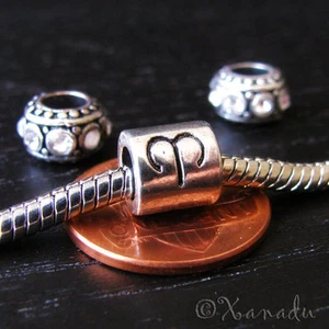 Aries Zodiac Sign Charm With April Or March Birthstones European Style Beads - Picture 1 of 10