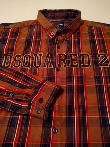 Camisa de manga larga multicolor DSQUARED2 para hombre con botones delanteros 100 % algodón talla 40 - Imagen 1 de 6