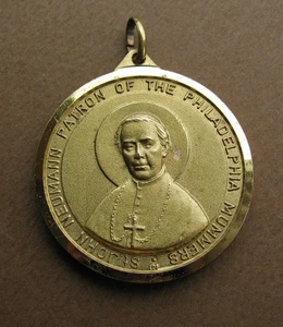 Medalla Católica San Juan Neumann Patrón Filadelfia Mummers Italia Tono Dorado 1.25" - Imagen 1 de 8