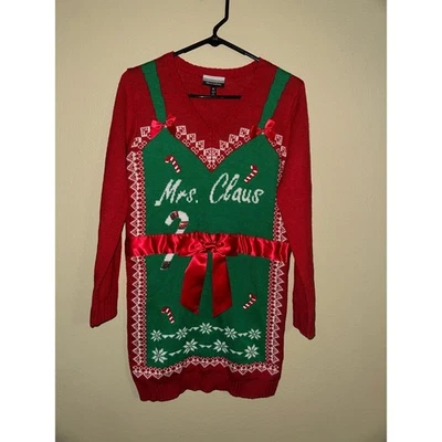 Mujer Mrs Clause Suéter Vestido Foto 1 de 3