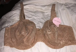 Cacique Bold Lace Full Coverage BH Bügel ungefüttert NUDE 44D Neu mit Etikett - Bild 1 von 8