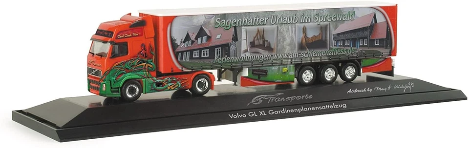 HERPA, VOLVO GL XL 4x2 con remolque 3 ejes SPREEEWALD/SCHULISCH, 1/87, HER121194 Foto 1 de 1