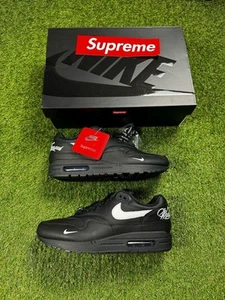 Supreme Nike Air Max 1 EU42,5 US 9 Schwarz Weiß Black White NEU - Bild 1 von 7
