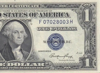 1935-E UNITED STATES SILVER CERTIFICATE $1 "F" (( GEM UNC )) - Image 1 of 4