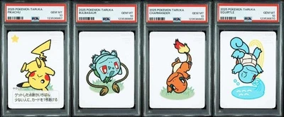 Pokemon Taruka Trading Card Set Pikachu Bulbasaur Charmander Squirtle PSA10 - Image 1 of 4