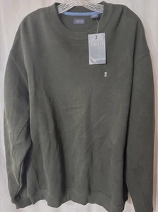 IZOD Men’s Crewneck Sweatshirt w Logo Dark Green Size XL - Picture 1 of 11