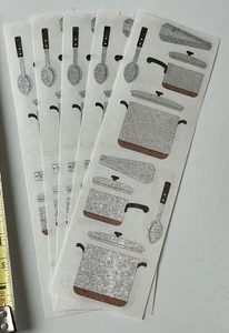 5 Mrs Grossmans Töpfe Pfannen Aufkleber Silber Metall Metallic Küche Kochen Herd - Bild 1 von 5