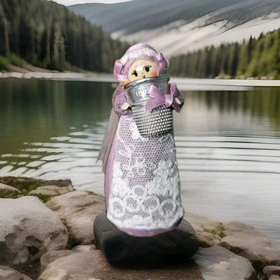 Ann Fuller Doll Tape Measurer Vintage Doll Thimble Holder Purple Great Condition - Image 1 of 4