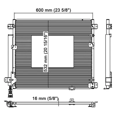 A/C Condenser W/Drier For Cadillac SRX 2004-2009 STS 2005-2011 3.6 4.6L 89022521 - Image 1 of 4