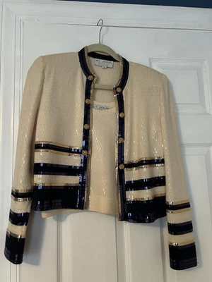 Suéter Vintage St. John Noche por Marie Gris Brillo/Lentejuelas Foto 1 de 4