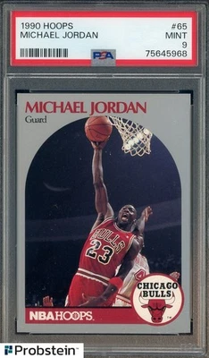 1990 Hoops #65 Michael Jordan Chicago Bulls HOF PSA 9 MINT - Image 1 of 2