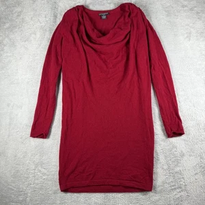 Chelsea & Theodore Sweater Dress Womens Medium Red Cashmere Long Sleeve Pullover - Picture 1 of 13